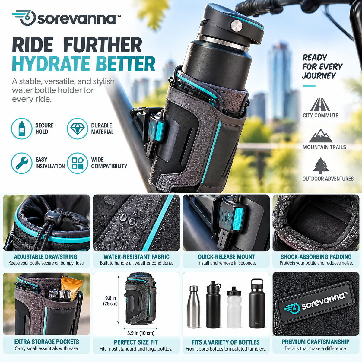 sorevanna™ Frame-Mounted Bottle Holder view 2